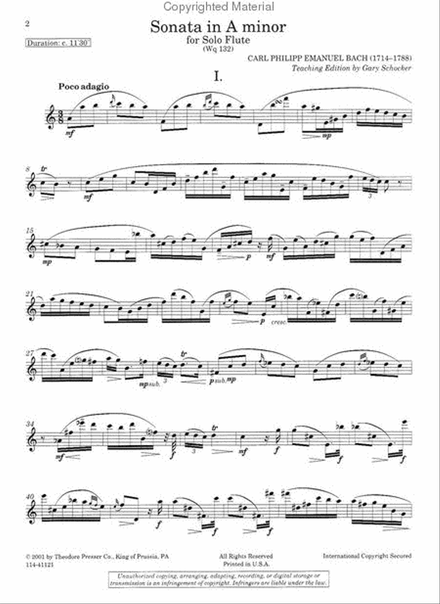 Sonata in A Minor (Wq 132) Chamber Music scores gallery preview page 2