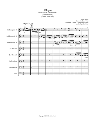 Allegro (from "Sonata for Trumpet") (Bb) (Brass Octet - 3 Trp, 2 Hrn, 2 Trb, 1 Tuba) (French Horn le