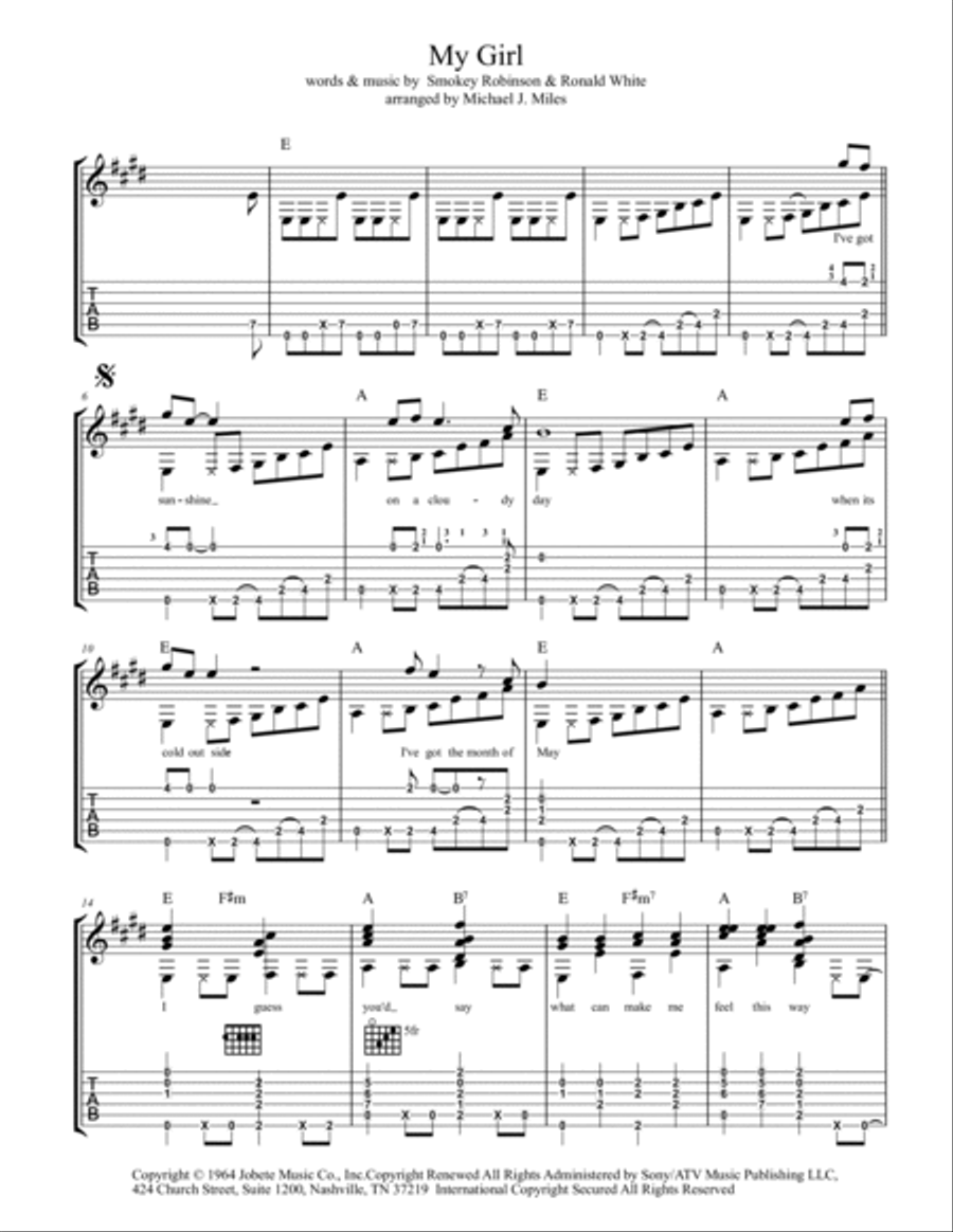 My Girl My Girl Electric Guitar scores gallery preview page 2