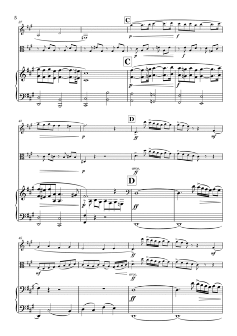 Pavane by Gabriel Faure - arranged for piano, viola and clarinet Small Ensemble scores gallery preview page 6