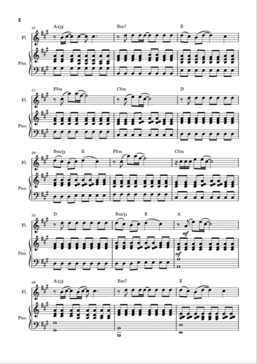 Somewhere Only We Know Flute Solo scores gallery preview page 2