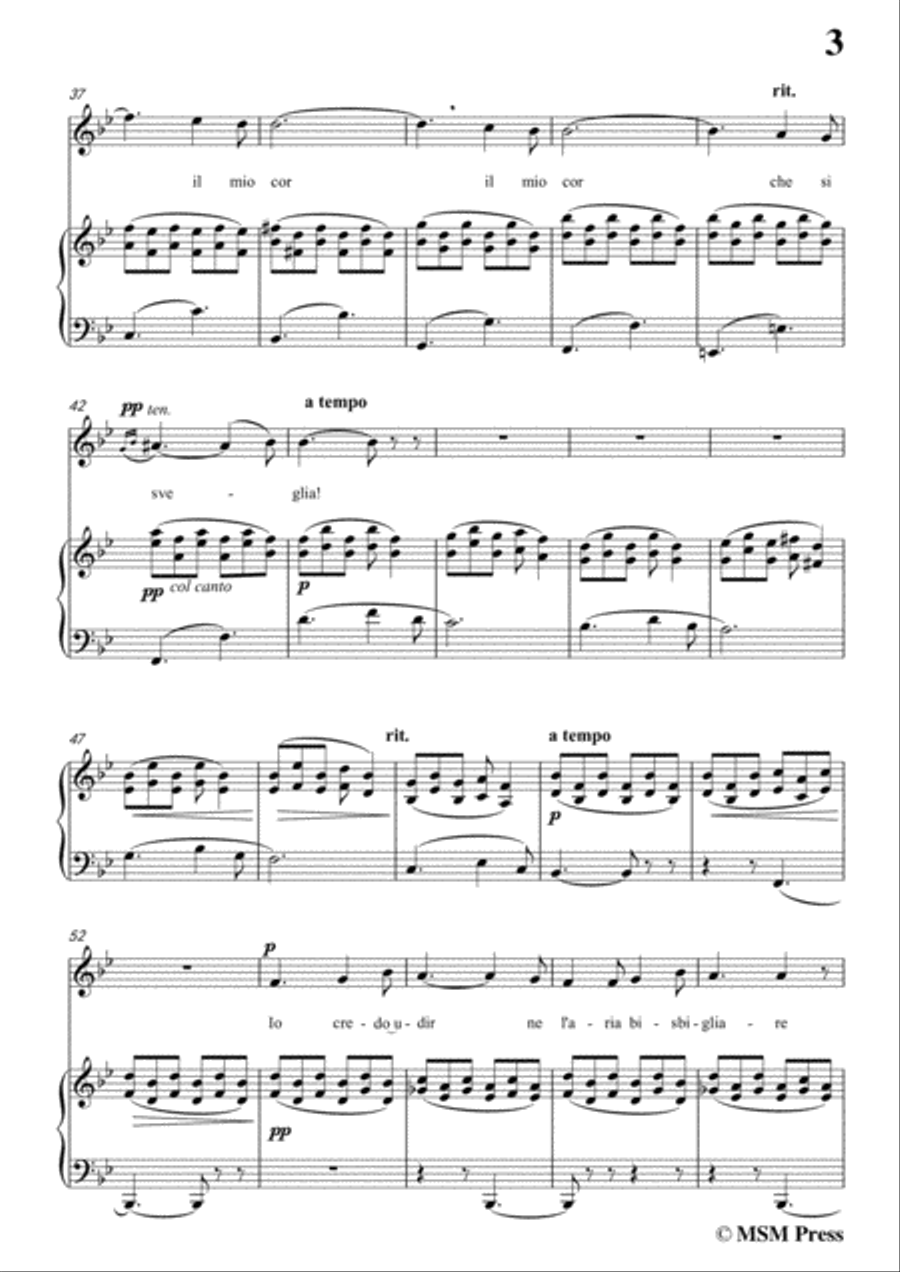 Tosti-Arcano! In B flat Major,for voice and piano Voice Solo scores gallery preview page 5