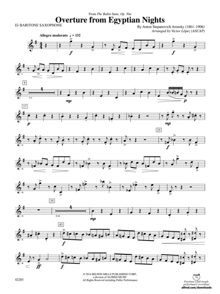 Overture from Egyptian Nights: E-flat Baritone Saxophone