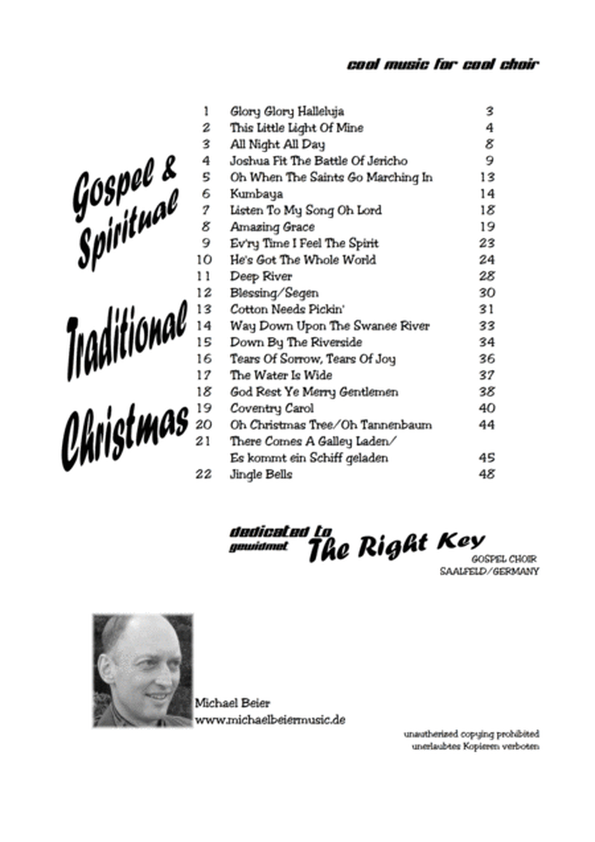 COOL MUSIC FOR COOL CHOIR - 22 Arrangements SATB Gospel Spiritual Traditional Christmas