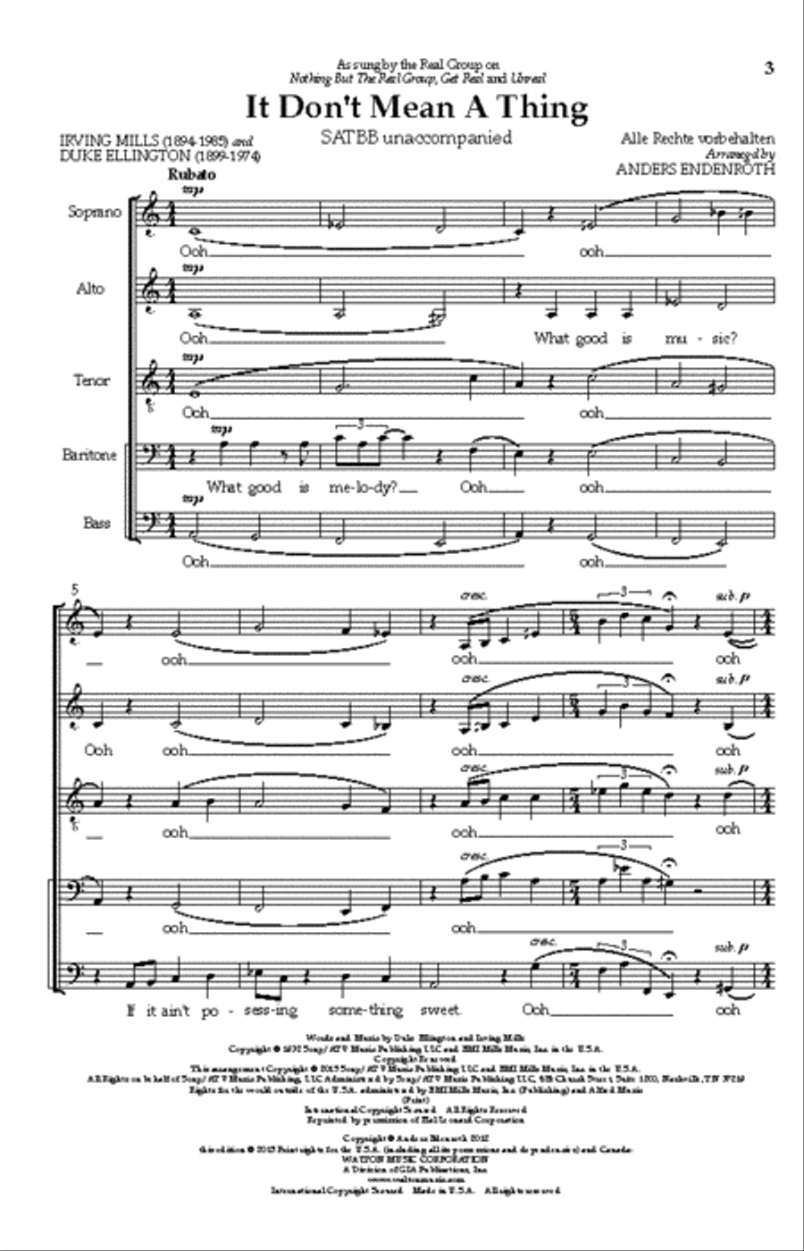 It Don't Mean a Thing Choir scores gallery preview page 2