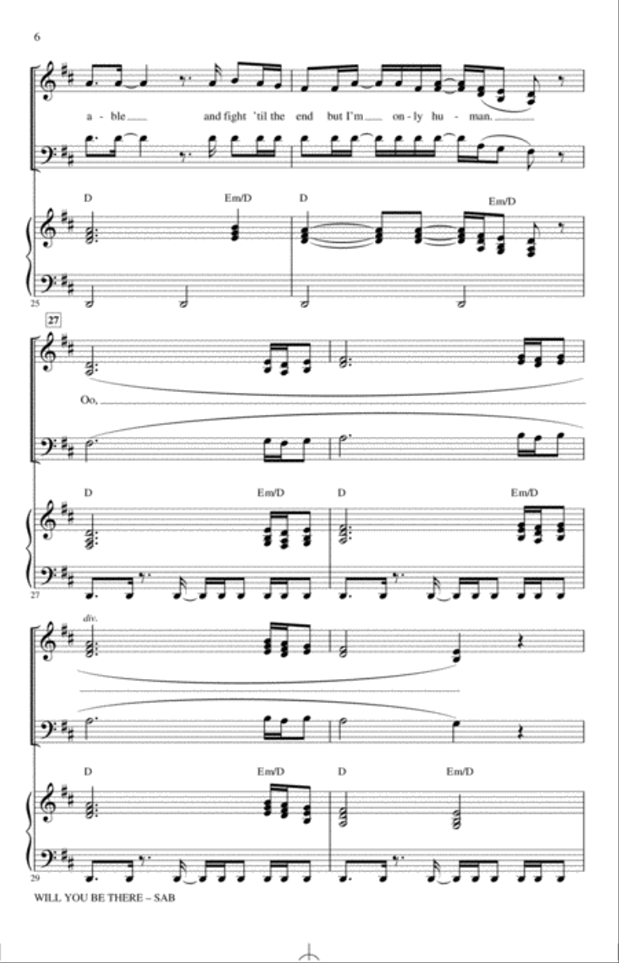 Will You Be There (arr. Alan Billingsley) 3-Part scores gallery preview page 5