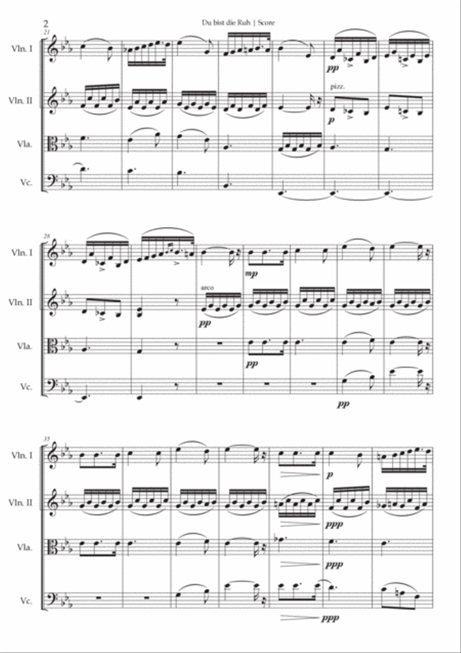 Du bist die Ruh String Quartet scores gallery preview page 2