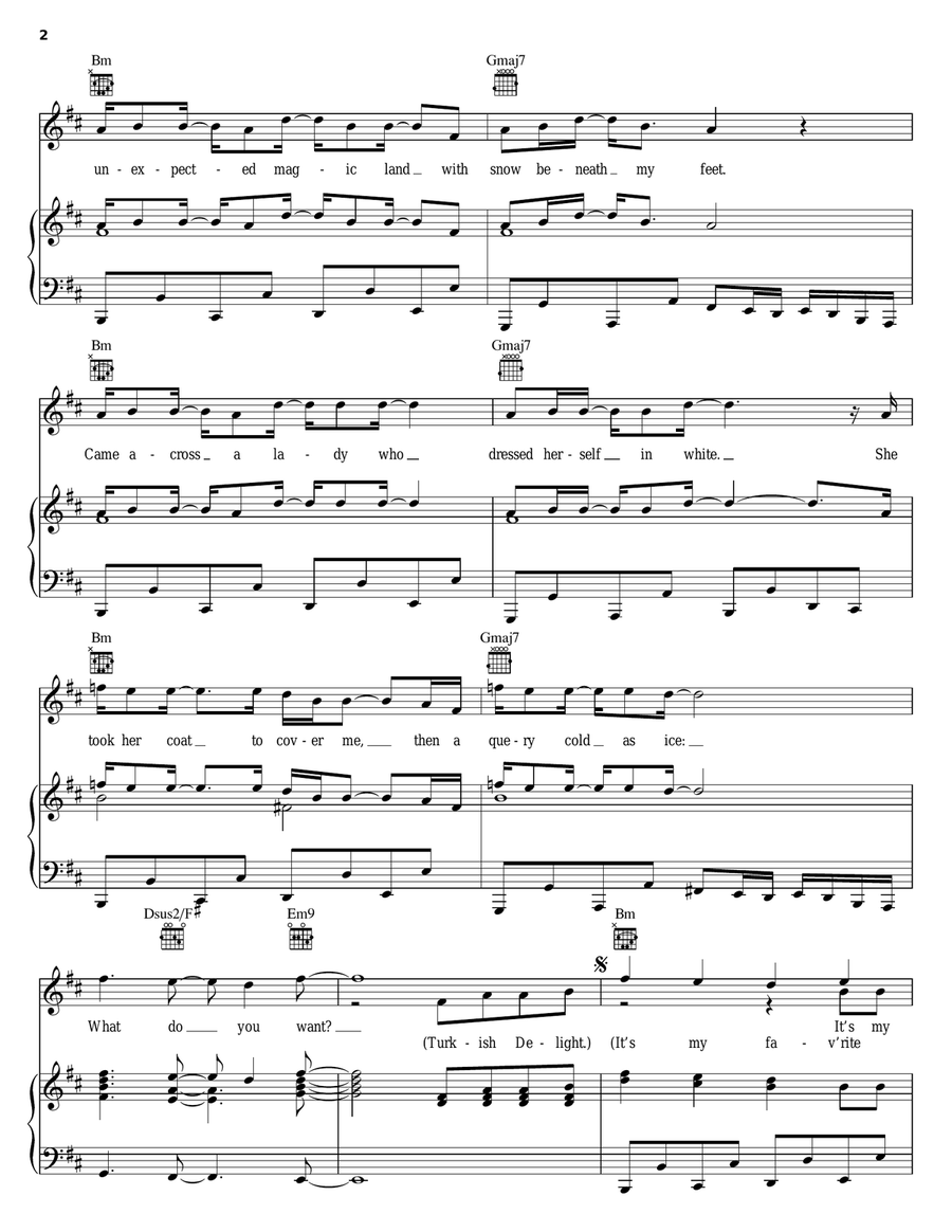 Turkish Delight Turkish Delight Piano, Vocal, Guitar scores gallery preview page 2