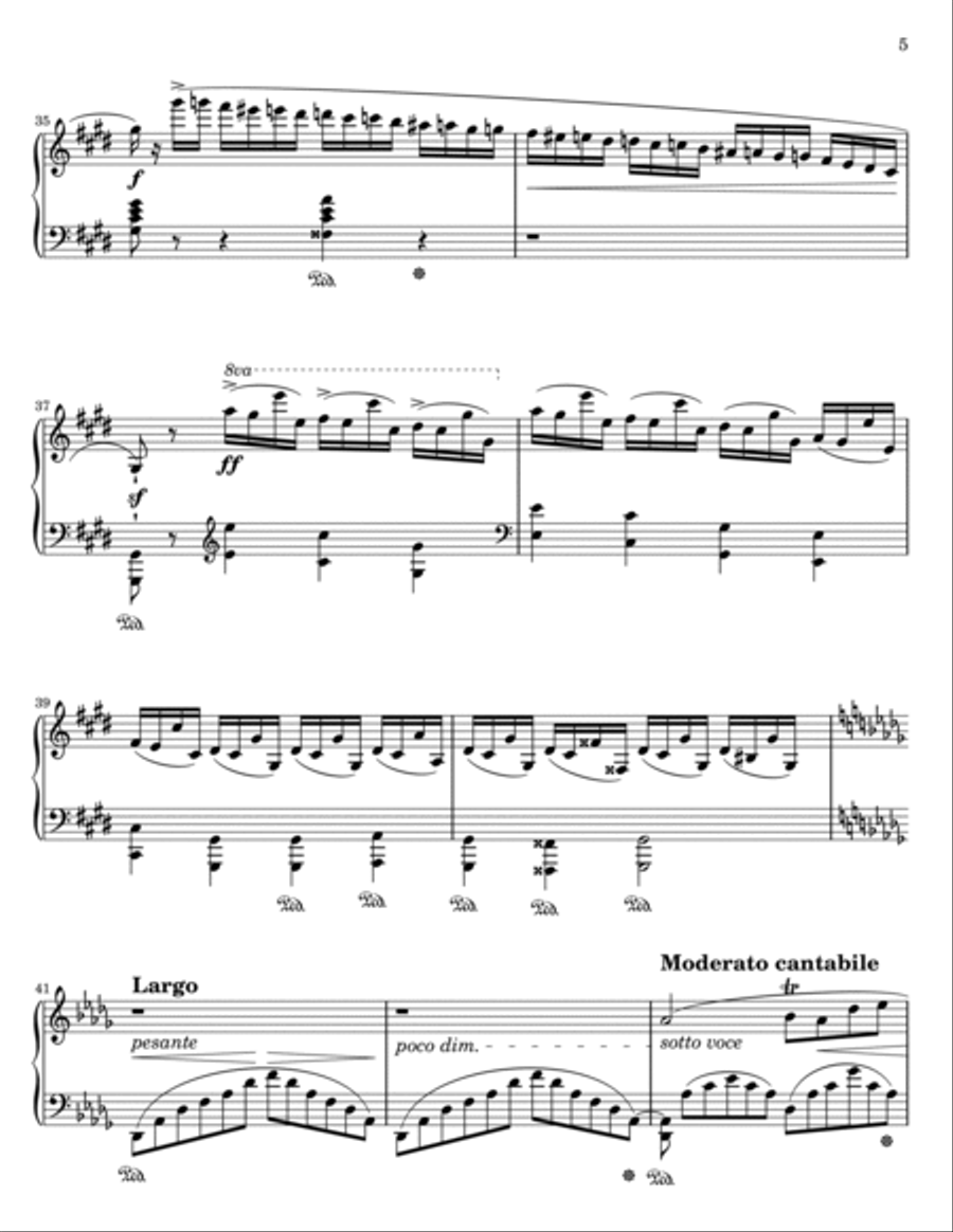 Chopin- Fantaisie Impromptu in C sharp minor Op. 66 Piano Solo scores gallery preview page 5