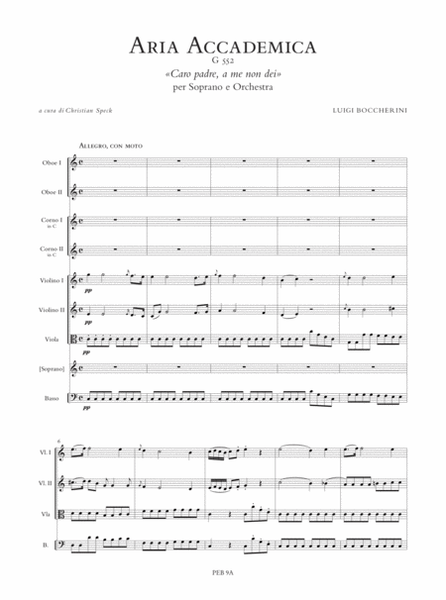 Aria accademica G 552 "Caro padre, a me non dei" for Soprano and Orchestra
