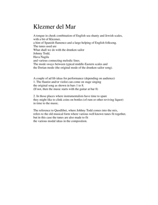 Klezmer del Mar for flute, viola and guitar