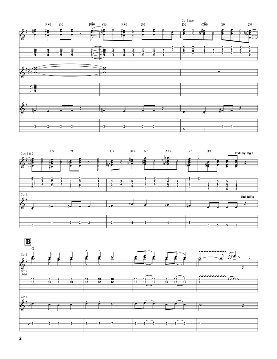 Jeff's Boogie Jeff's Boogie Guitar Tablature scores gallery preview page 2