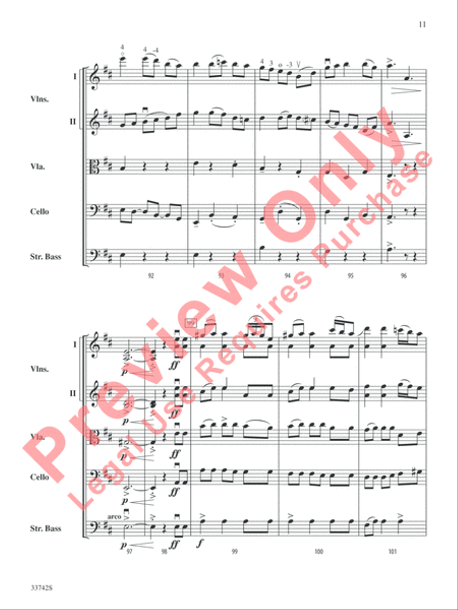 La Betaille (You Little Wild Thing) String Orchestra scores gallery preview page 12