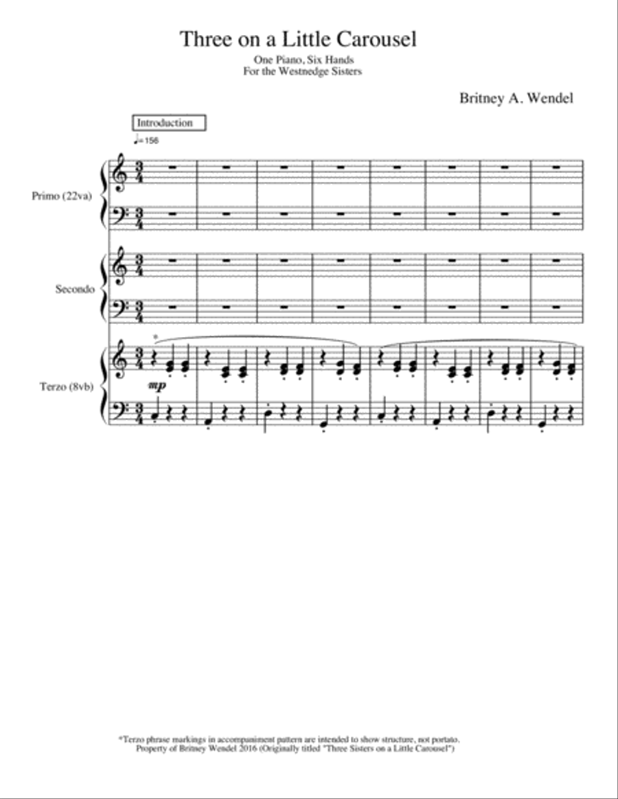 Three on a Little Carousel (One Piano, Six Hands) 1 Piano, 4-Hands scores gallery preview page 2