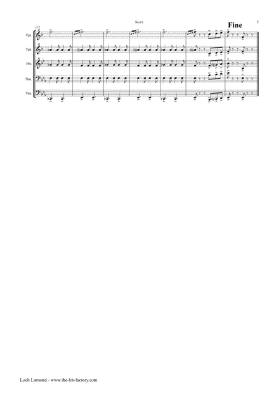 Loch Lomond - Celtic Traditional - Brass Quintet Brass Quintet scores gallery preview page 5
