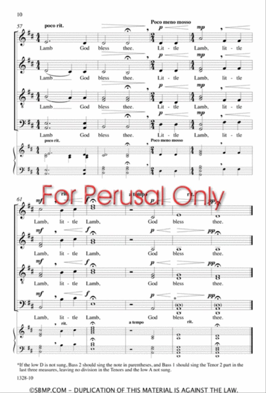 The Lamb - SATB divisi Octavo Divisi scores gallery preview page 9
