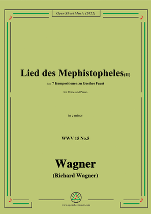 Book cover for R. Wagner-Lied des Mephistopheles(II),in c minor,WWV 15 No.5