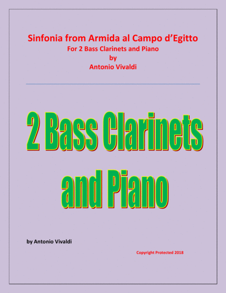 Sinfonia from Armida al Campo D'Egitto - 2 Bass Clarinets and Piano - Early Advanced image number null