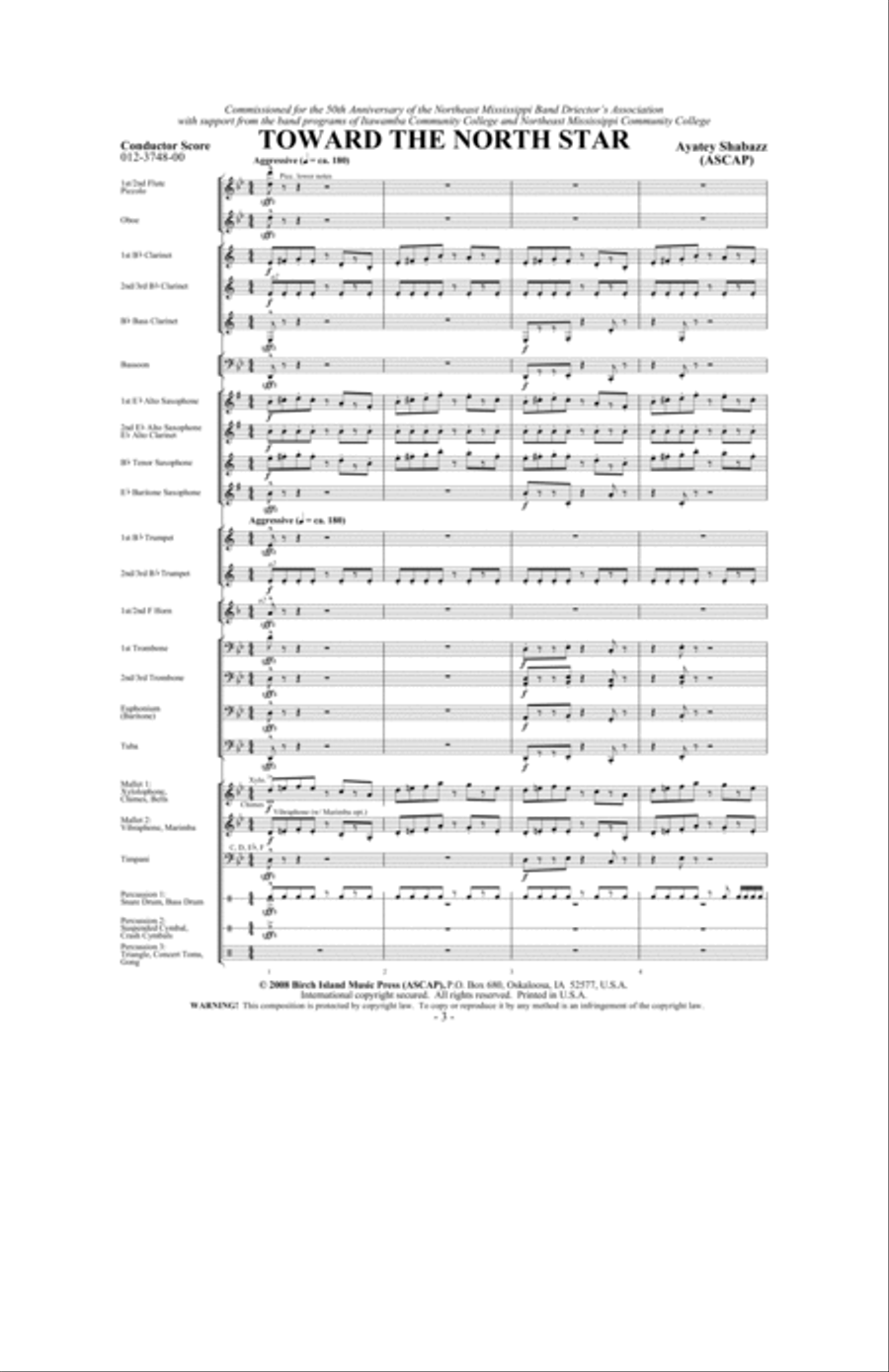 Toward the North Star Concert Band scores gallery preview page 2
