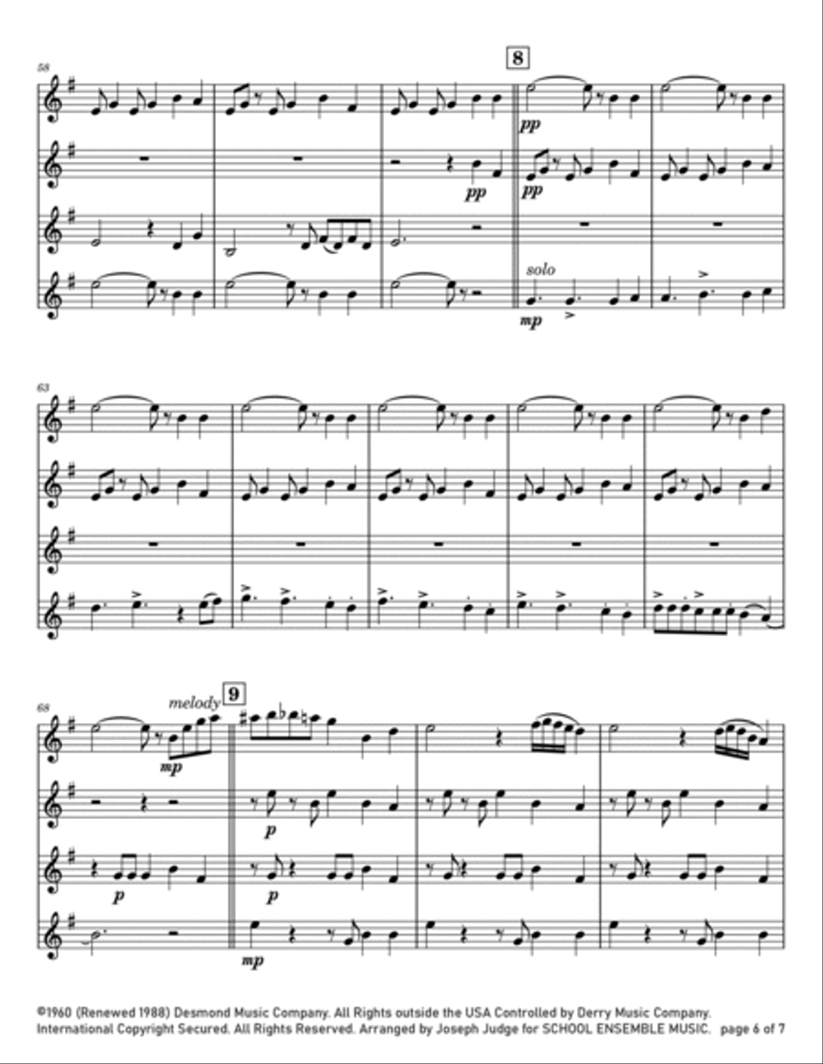 Take Five Clarinet Quartet scores gallery preview page 6