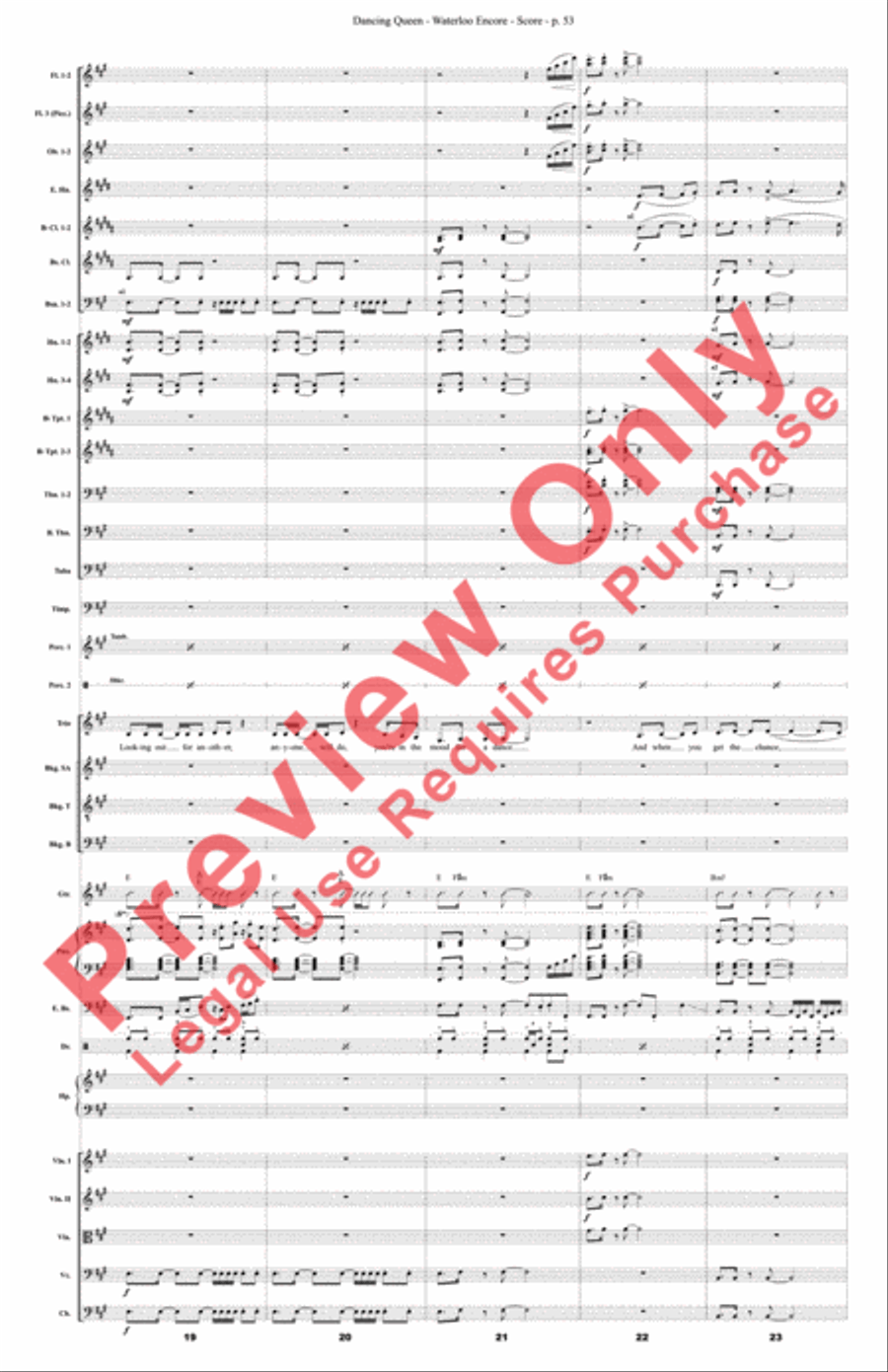 Mamma Mia! Medley Full Orchestra scores gallery preview page 54
