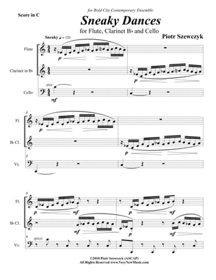 Sneaky Dances for Flute, Clarinet and Cello