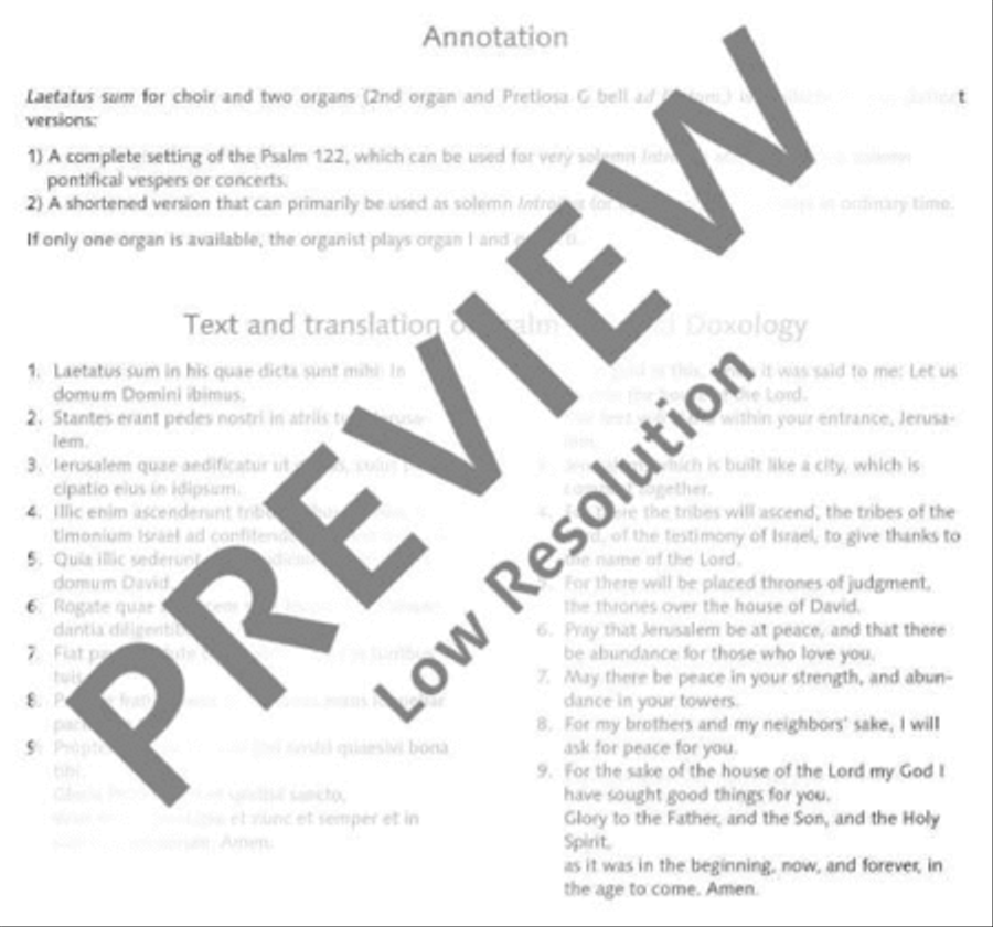 Laetatus sum 4-Part scores gallery preview page 4