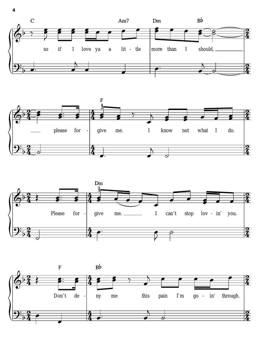 Please Forgive Me Please Forgive Me Easy Piano scores gallery preview page 4