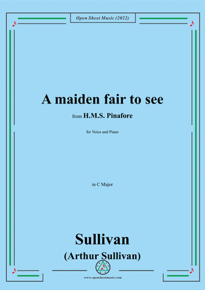 Book cover for Sullivan-A maiden fair to see,in C Major