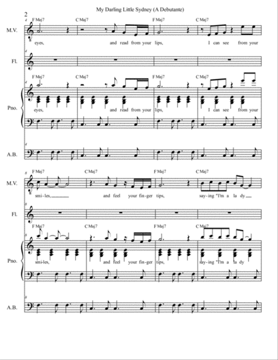 My Dear Little Sydney (A Debutante) Piano, Vocal, Guitar scores gallery preview page 2
