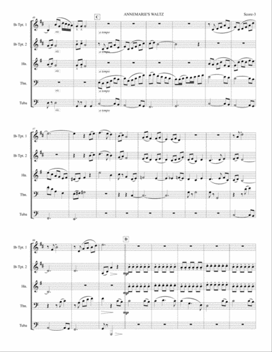 AnnMarie's Waltz (Brass Quintet) image number null