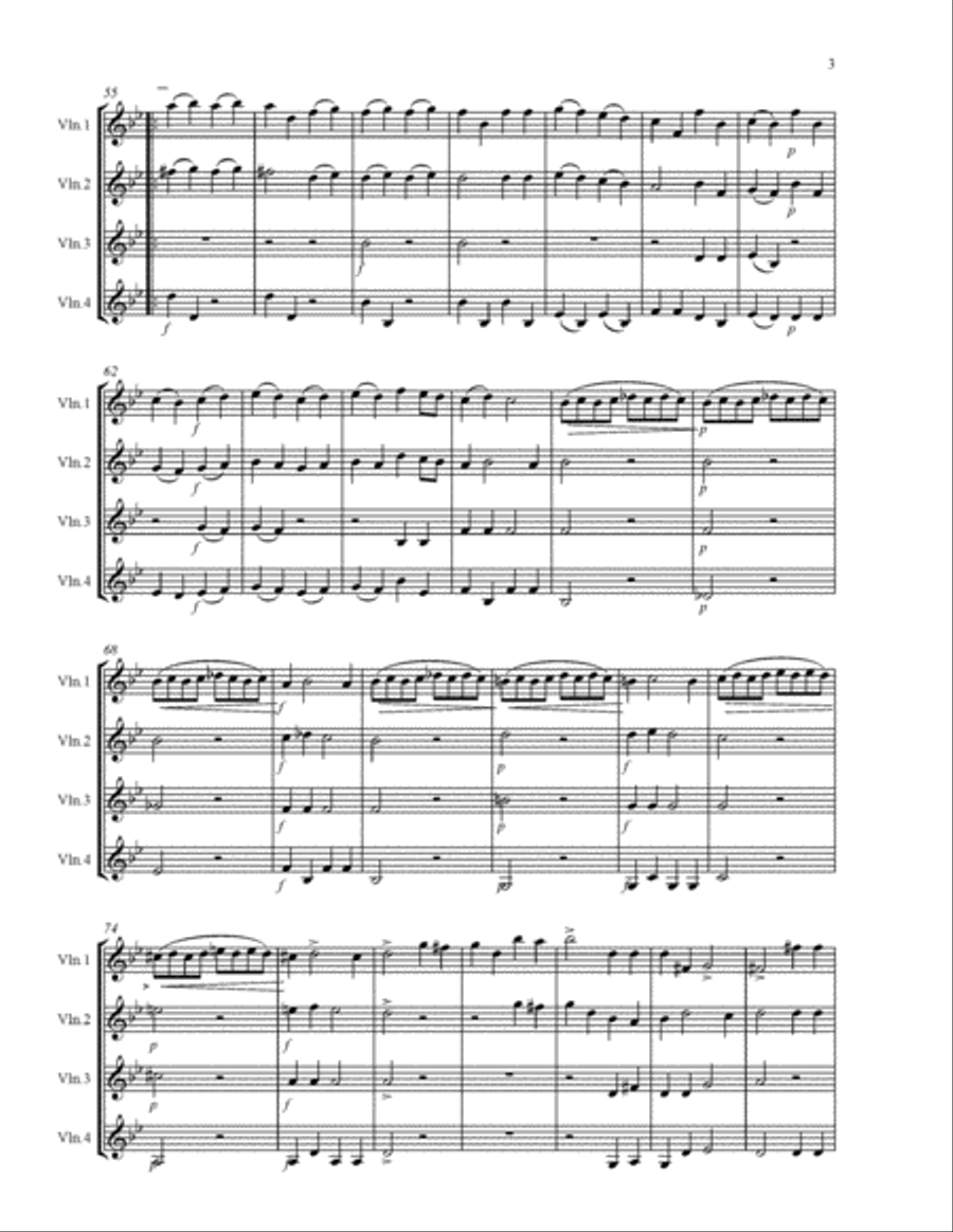 Corelli Christmas Concerto for 4 violins with score & parts Violin Solo scores gallery preview page 3
