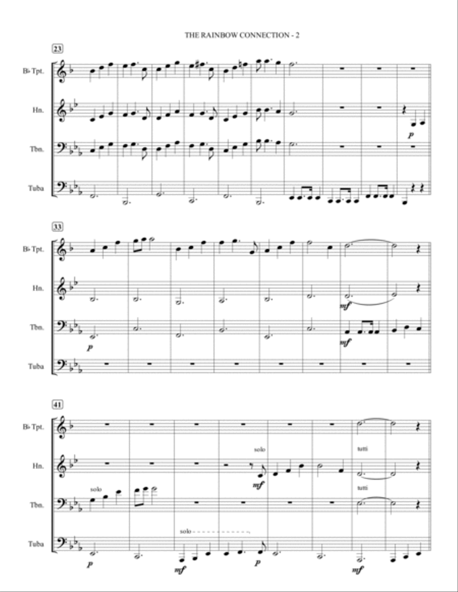 The Rainbow Connection Brass Ensemble scores gallery preview page 3