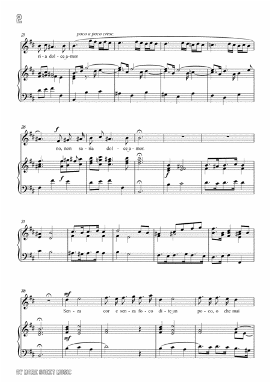 Perti-Se non fossero gli stenti in b minor,for Voice and Piano Voice Solo scores gallery preview page 4