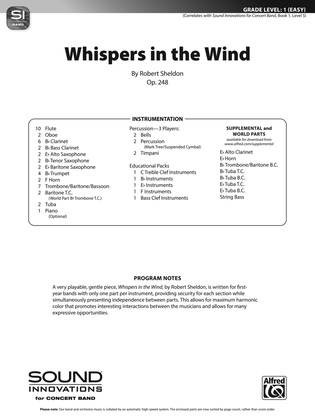 Book cover for Whispers in the Wind: Score