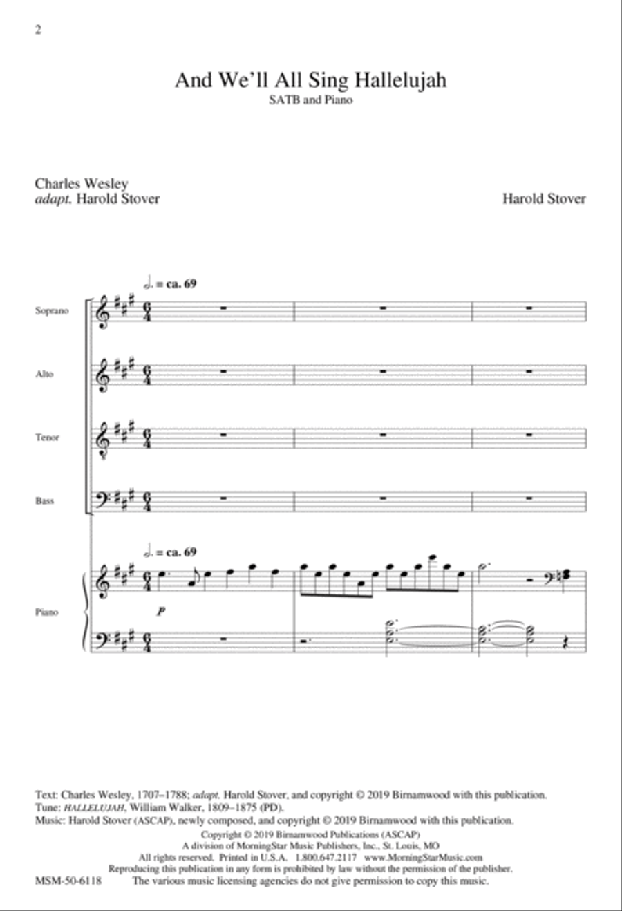 And We'll All Sing Hallelujah 4-Part scores gallery preview page 2