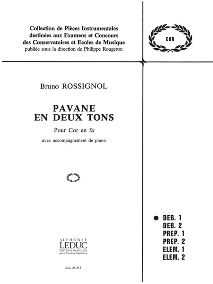 Pavane En Deux Tons Fhn/pno Horn scores gallery preview page 1