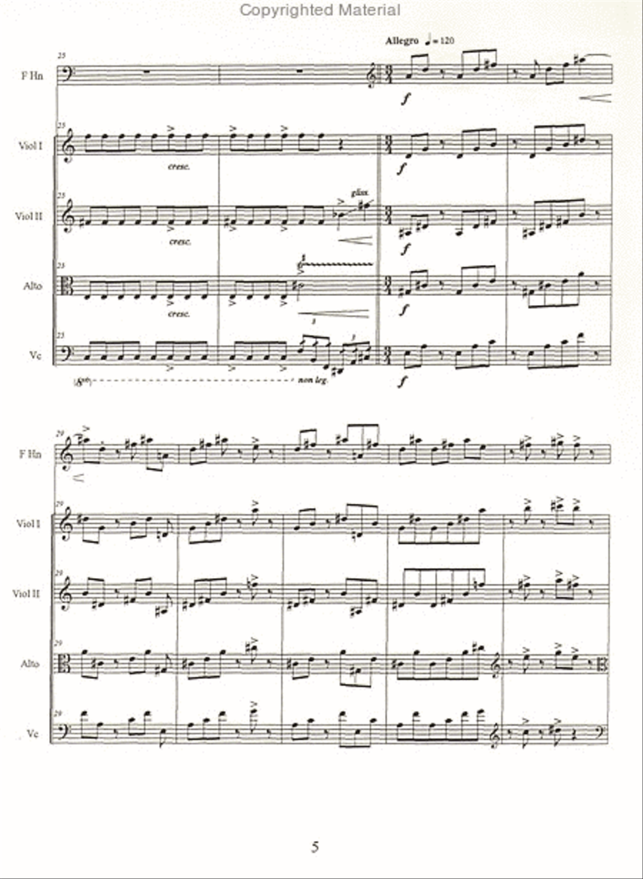 Kinesis (cor solo et quatuor a cordes) School and Community scores gallery preview page 2