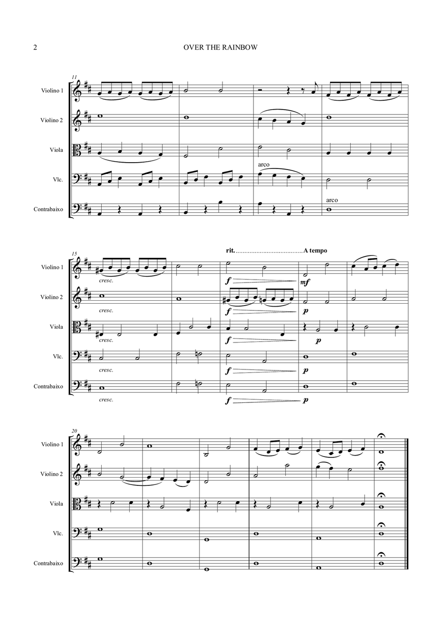 Over The Rainbow String Orchestra scores gallery preview page 2