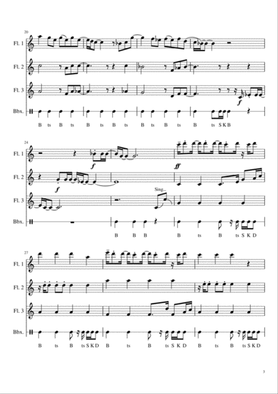 Can't Stop The Feeling from TROLLS Woodwind Trio scores gallery preview page 4
