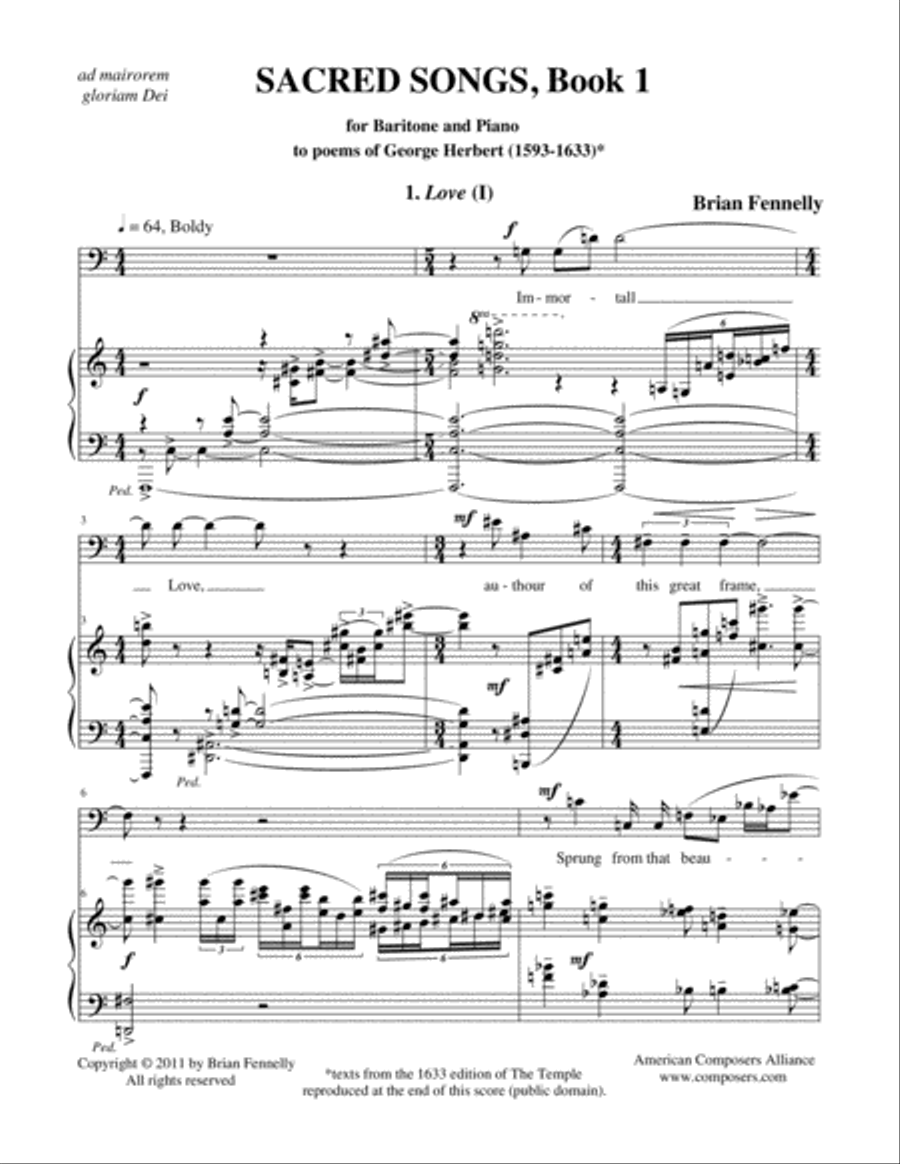 [Fennelly] Sacred Songs Book 1 Voice Solo scores gallery preview page 3