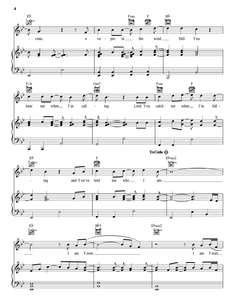 Who Am I Piano, Vocal, Guitar scores gallery preview page 4