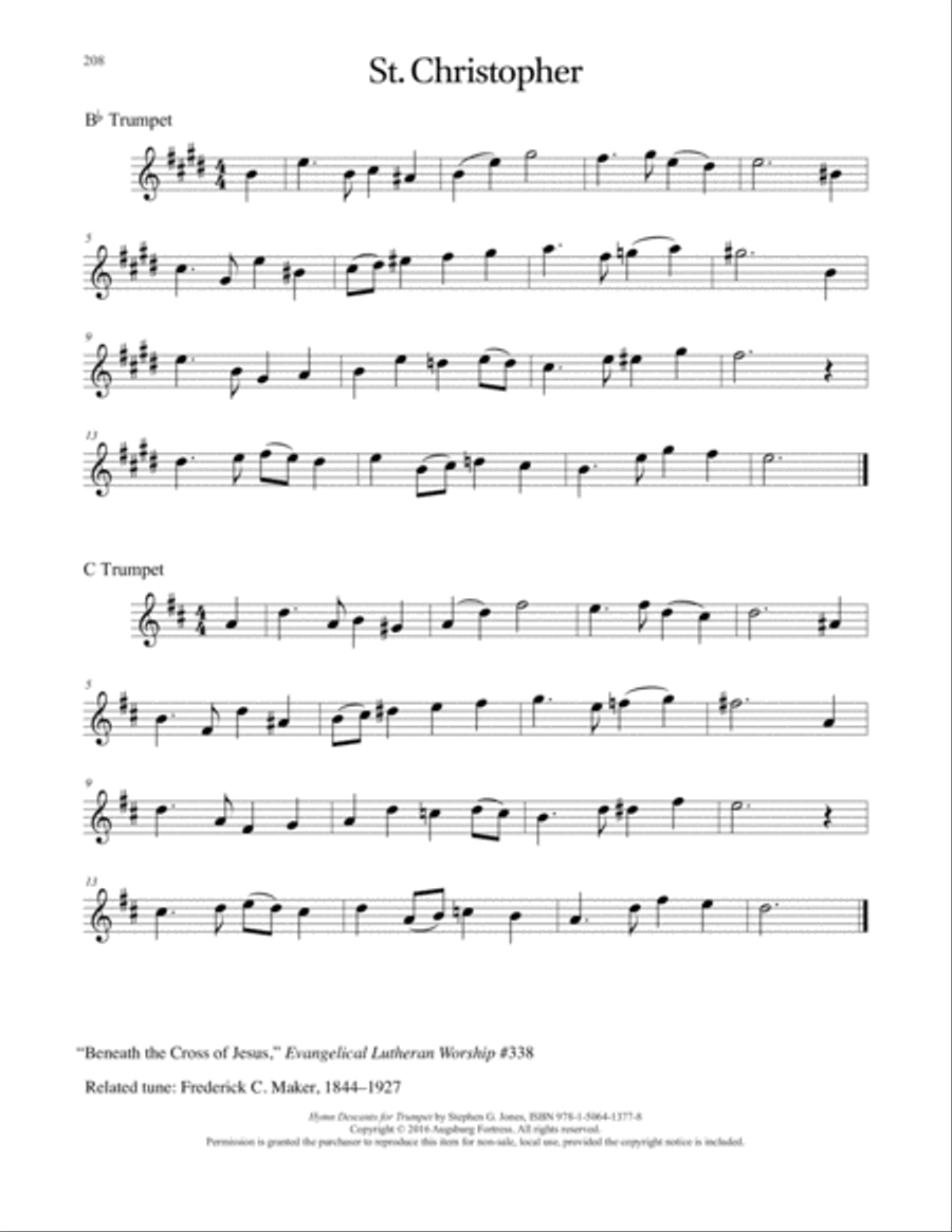 Hymn Descants for Trumpet C Trumpet scores gallery preview page 209