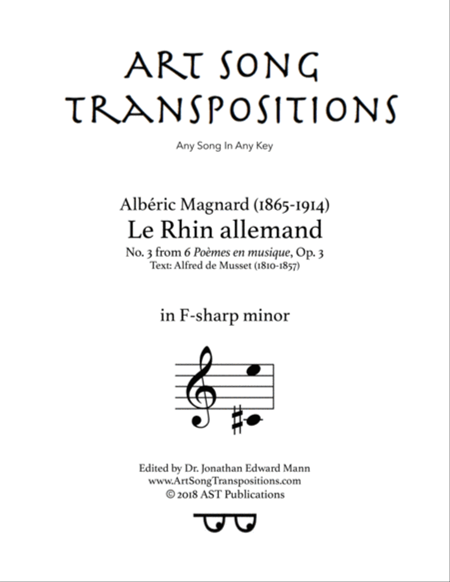 MAGNARD: Le Rhin allemand, Op. 3 no. 3 (transposed to F-sharp minor) Voice scores gallery preview page 1