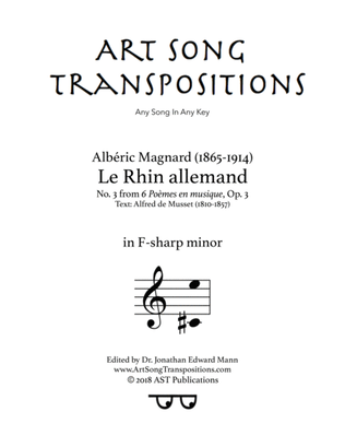MAGNARD: Le Rhin allemand, Op. 3 no. 3 (transposed to F-sharp minor)