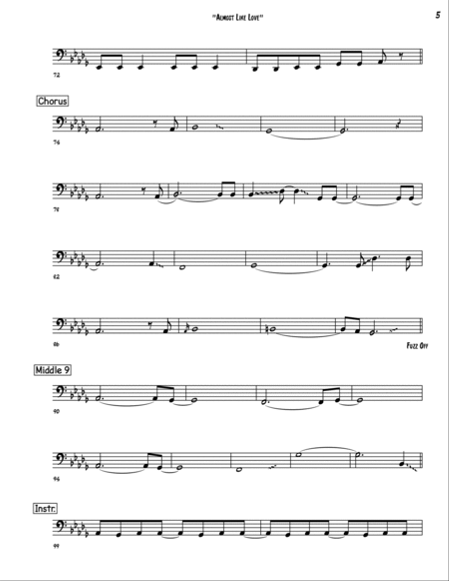 Almost Like Love Bass Guitar scores gallery preview page 5
