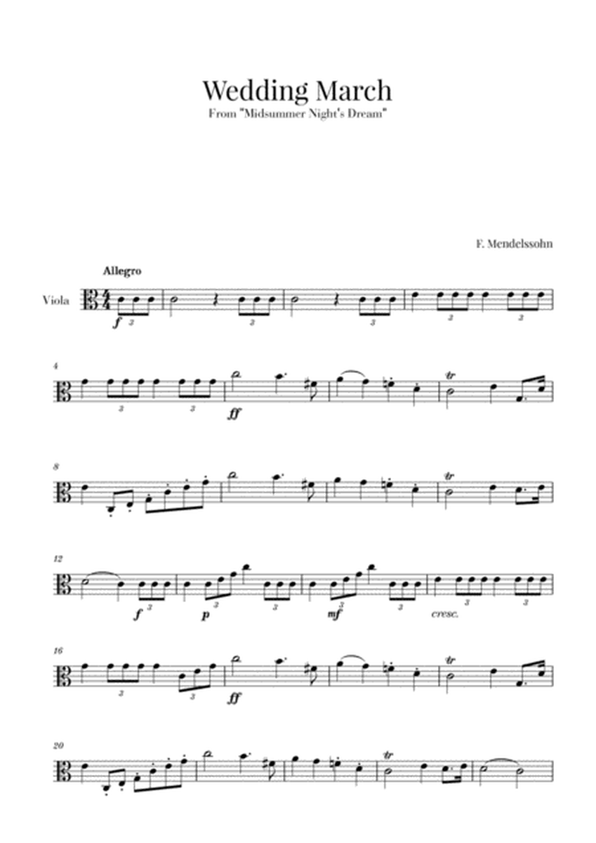 Wedding March (Bridal Chorus - Here comes the Bride) for Viola Solo image number null