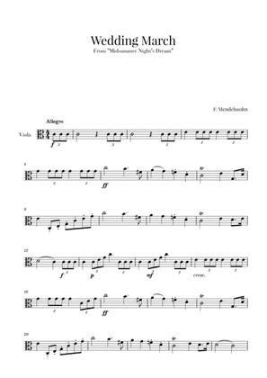 Book cover for Wedding March (Bridal Chorus - Here comes the Bride) for Viola Solo