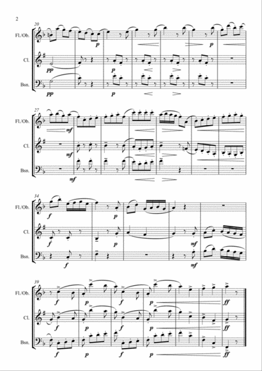 Allegro Scherzando arranged for Woodwind Trio Woodwind Trio scores gallery preview page 4