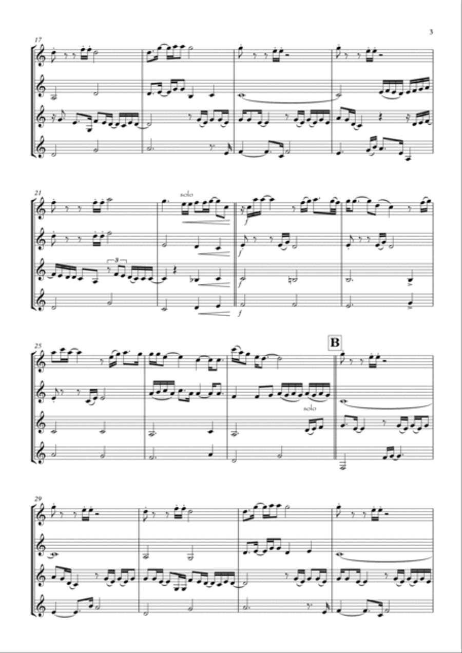 Get Here Clarinet Quartet scores gallery preview page 3